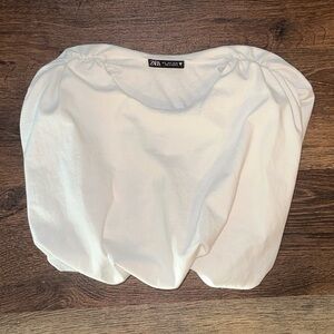 Zara White Crop Tee